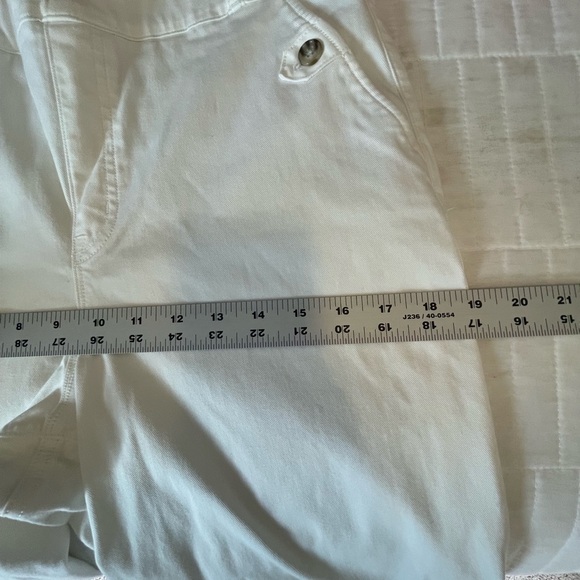 SPANX Stretch Twill Cropped Wide Leg Pant White Womens Sz XL Pull On Flared - Picture 11 of 16